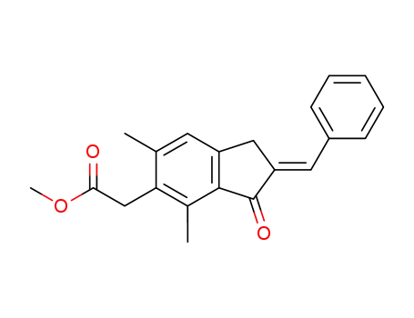 2-benzylidene-6-methoxycarbonylmethyl-5,7-dimethylindan-1-one