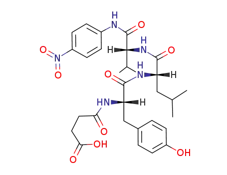 Molecular Structure of 78834-45-4 (D-Valinamide,
N-(3-carboxy-1-oxopropyl)-L-tyrosyl-L-leucyl-N-(4-nitrophenyl)-)