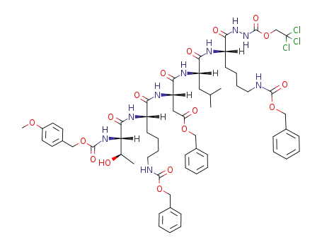 Molecular Structure of 83550-60-1 (Z(OMe)-Thr-Lys(Z)-Asp(OBzl)-Leu-Lys(Z)-NHNH-Troc)