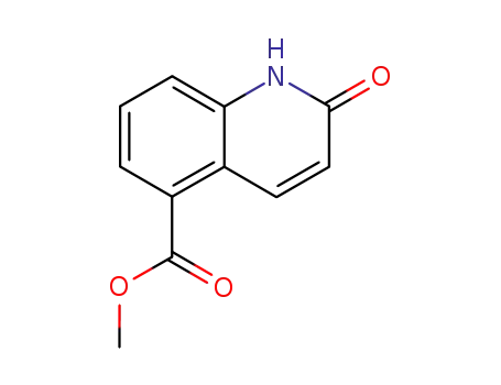 Molecular Structure of 70758-34-8 (5-Quinolinecarboxylic acid, 1,2-dihydro-2-oxo-, methyl ester)