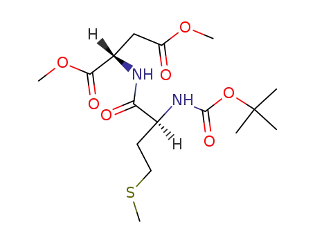 Molecular Structure of 113709-63-0 (L-Aspartic acid, N-[N-[(1,1-dimethylethoxy)carbonyl]-L-methionyl]-,
dimethyl ester)
