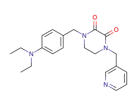 Molecular Structure of 77917-86-3 (1-[4-(diethylamino)benzyl]-4-(pyridin-3-ylmethyl)piperazine-2,3-dione)