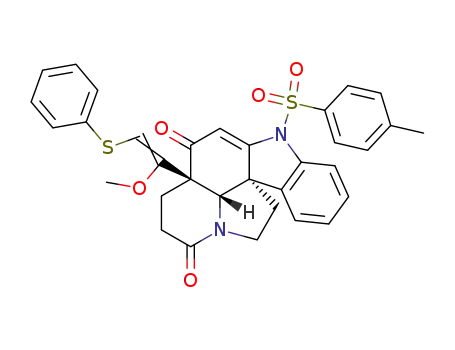 (3aS,10bS,12bS)-3a-((Z)-1-Methoxy-2-phenylsulfanyl-vinyl)-6-(toluene-4-sulfonyl)-2,3,3a,11,12,12b-hexahydro-6H-6,12a-diaza-indeno[7,1-cd]fluorene-1,4-dione
