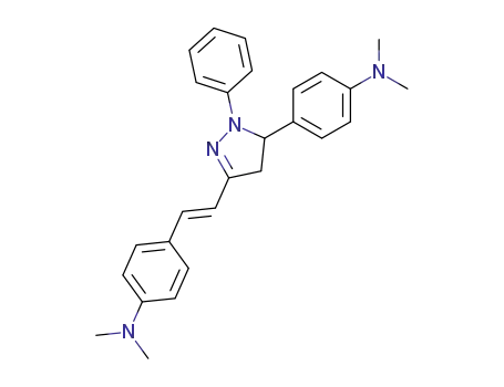 Molecular Structure of 2564-18-3 (Benzenamine,
4-[2-[5-[4-(dimethylamino)phenyl]-4,5-dihydro-1-phenyl-1H-pyrazol-3-yl]
ethenyl]-N,N-dimethyl-)
