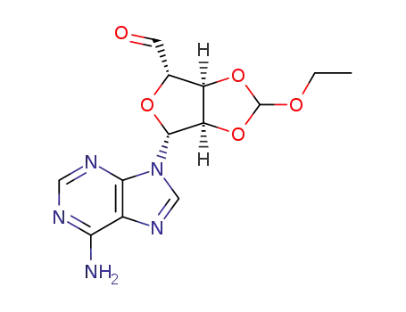 Molecular Structure of 88675-77-8 (Adenosine, 5'-deoxy-2',3'-O-(ethoxymethylene)-5'-oxo-)