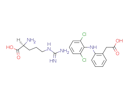Molecular Structure of 80750-83-0 ([2-(2,6-Dichloro-phenylamino)-phenyl]-acetic acid; compound with (S)-2-amino-5-guanidino-pentanoic acid)