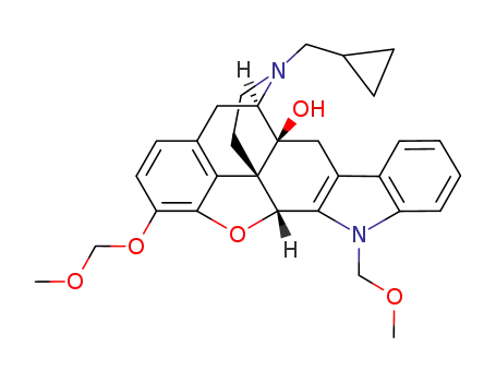 17-(cyclopropylmethyl)-6,7-didehydro-4,5α-epoxy-3-(methoxymethoxy)-1'-(methoxymethyl)indolo[2',3':6,7]morphinan-14-ol