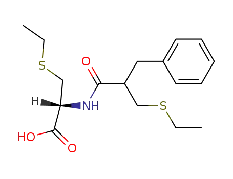 Molecular Structure of 88389-21-3 (L-Cysteine, S-ethyl-N-[2-[(ethylthio)methyl]-1-oxo-3-phenylpropyl]-)