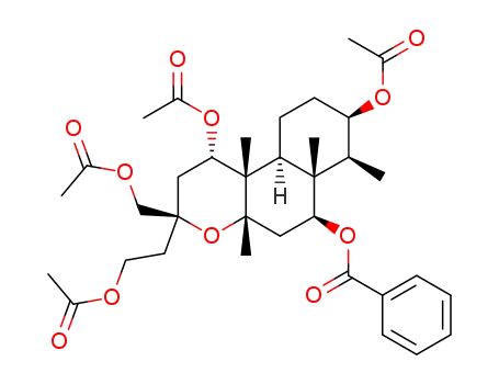 Benzoic acid (1S,3R,4aS,6S,6aR,7S,8R,10aS,10bS)-1,8-diacetoxy-3-(2-acetoxy-ethyl)-3-acetoxymethyl-4a,6a,7,10b-tetramethyl-dodecahydro-benzo[f]chromen-6-yl ester