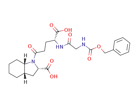 Molecular Structure of 127413-76-7 ((2S,3aS,7aS)-1-[(R)-4-(2-Benzyloxycarbonylamino-acetylamino)-4-carboxy-butyryl]-octahydro-indole-2-carboxylic acid)