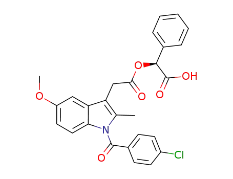 (+)-2-<1-(p-chlorobenzoyl)-5-methoxy-2-methylindol-3-yl>acetoxy-2-phenylacetic acid