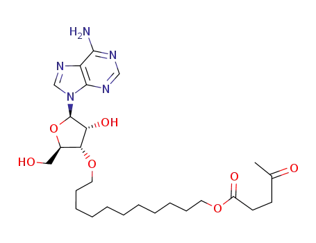4-Oxo-pentanoic acid 11-[(2R,3S,4R,5R)-5-(6-amino-purin-9-yl)-4-hydroxy-2-hydroxymethyl-tetrahydro-furan-3-yloxy]-undecyl ester