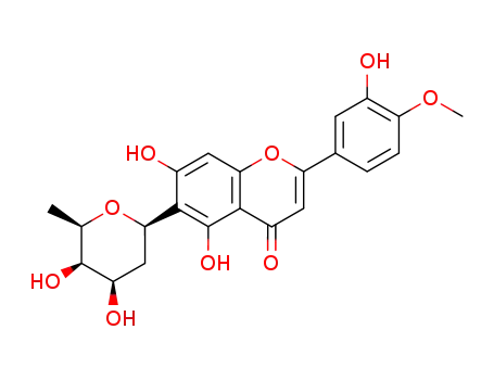 4H-1-Benzopyran-4-one,6-(2,6-dideoxy-b-D-lyxo-hexopyranosyl)-5,7-dihydroxy-2-(3-hydroxy-4-methoxyphenyl)-(9CI)