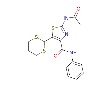4-Thiazolecarboxamide, 2-(acetylamino)-5-(1,3-dithian-2-yl)-N-phenyl-