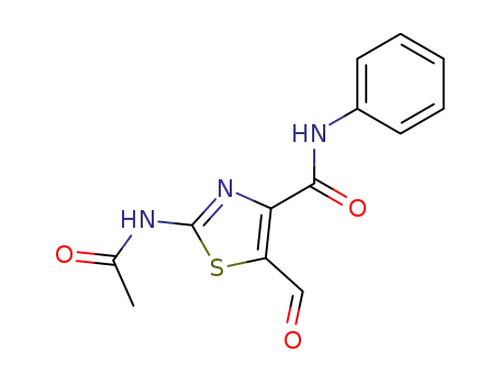 Molecular Structure of 194663-88-2 (4-Thiazolecarboxamide, 2-(acetylamino)-5-formyl-N-phenyl-)