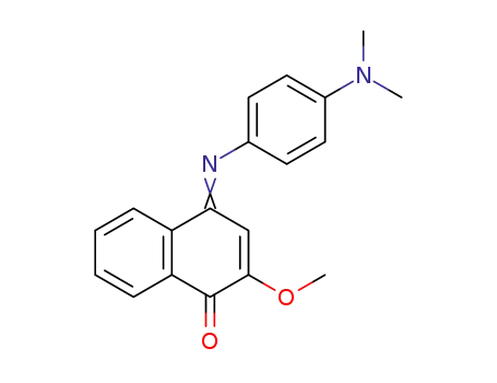 Molecular Structure of 75139-98-9 (4-[(E)-4-Dimethylamino-phenylimino]-2-methoxy-4H-naphthalen-1-one)