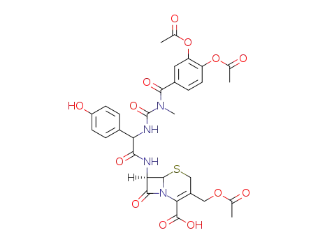 7-<(R)-2-<3-(3,4-diacetoxybenzoyl)-3-methylureido>-2-(4-hydroxyphenyl)acetamido>cephalosporanic acid