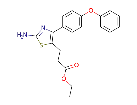 Molecular Structure of 105769-40-2 (5-Thiazolepropanoic acid, 2-amino-4-(4-phenoxyphenyl)-, ethyl ester)