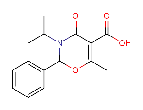 2H-1,3-Oxazine-5-carboxylic acid,
3,4-dihydro-6-methyl-3-(1-methylethyl)-4-oxo-2-phenyl-
