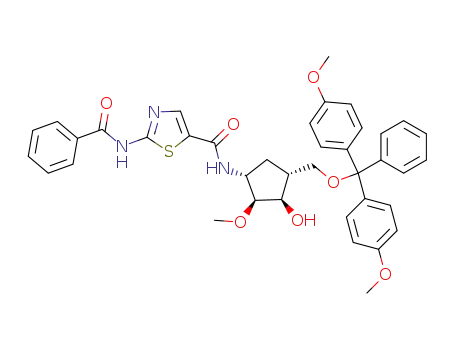 2-Benzoylamino-thiazole-5-carboxylic acid {(1R,2S,3R,4R)-4-[bis-(4-methoxy-phenyl)-phenyl-methoxymethyl]-3-hydroxy-2-methoxy-cyclopentyl}-amide