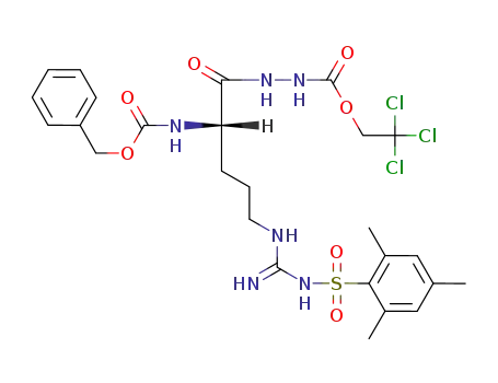 Hydrazinecarboxylic acid,
2-[5-[[imino[[(2,4,6-trimethylphenyl)sulfonyl]amino]methyl]amino]-1-oxo-
2-[[(phenylmethoxy)carbonyl]amino]pentyl]-, 2,2,2-trichloroethyl ester,
(S)-