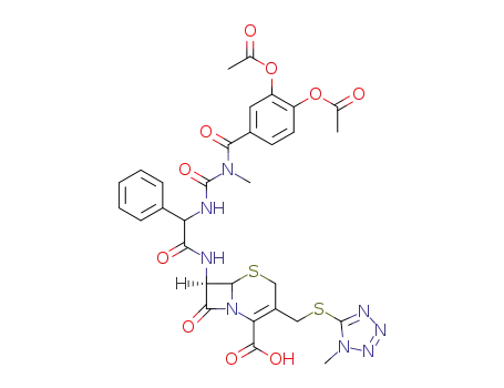7-<(R)-2-<3-(3,4-diacetoxybenzoyl)-3-methylureido>-2-phenylacetamido>-3-<(1-methyl-1H-tetrazol-5-yl)thiomethyl>-3-cephem-4-carboxylic acid