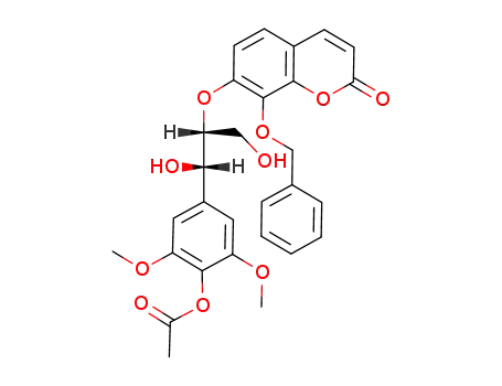 Acetic acid 4-[(1S,2R)-2-(8-benzyloxy-2-oxo-2H-chromen-7-yloxy)-1,3-dihydroxy-propyl]-2,6-dimethoxy-phenyl ester