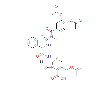 7-<(R)-2-<3-(3,4-diacetoxybenzoyl)-3-methylureido>-2-phenylacetamido>cephalosporanic acid