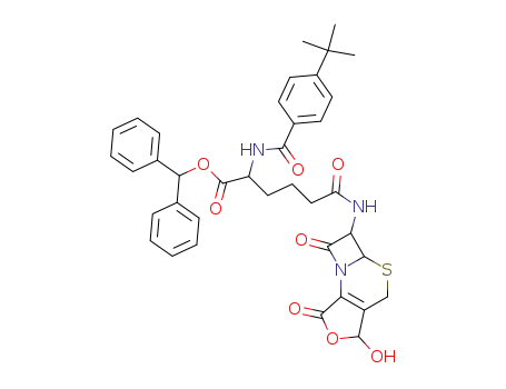 2-(4-tert-Butyl-benzoylamino)-5-(5-hydroxy-1,7-dioxo-2,2a,5,7-tetrahydro-1H,4H-6-oxa-3-thia-7b-aza-cyclobuta[e]inden-2-ylcarbamoyl)-pentanoic acid benzhydryl ester