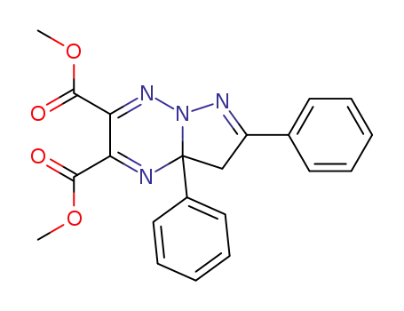 Molecular Structure of 88787-11-5 (Pyrazolo[1,5-b][1,2,4]triazine-2,3-dicarboxylic acid,
8,8a-dihydro-7,8a-diphenyl-, dimethyl ester)