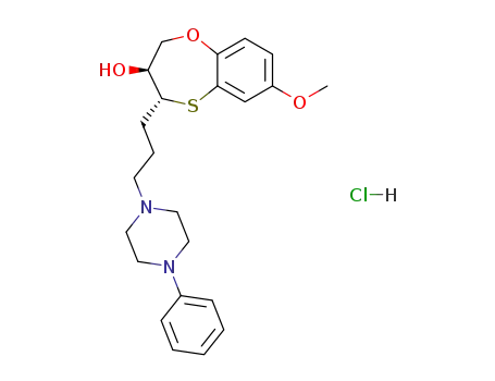 trans-7-methoxy-4-<3-(4-phenyl-1-piperazinyl)propyl>-3,4-dihydro-2H-1,5-benzoxathiepin-3-ol hydrochloride