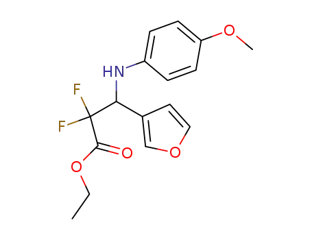 2,2-Difluoro-3-furan-3-yl-3-(4-methoxy-phenylamino)-propionic acid ethyl ester