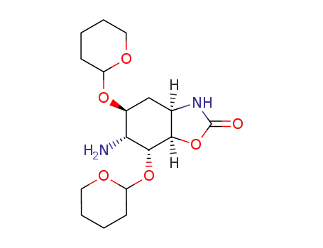 (3aR,5S,6R,7R,7aR)-6-Amino-5,7-bis-(tetrahydro-pyran-2-yloxy)-hexahydro-benzooxazol-2-one