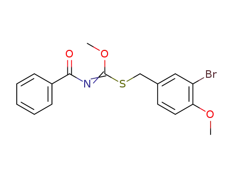 Molecular Structure of 78978-75-3 (N-[1-(3-Bromo-4-methoxy-benzylsulfanyl)-1-methoxy-meth-(Z)-ylidene]-benzamide)