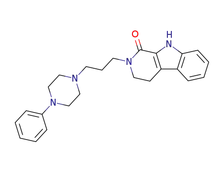 Molecular Structure of 142944-38-5 (2-[3-(4-phenylpiperazin-1-yl)propyl]-2,3,4,9-tetrahydro-1H-beta-carbolin-1-one)