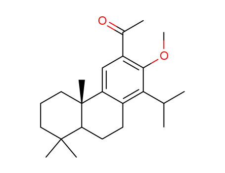 Molecular Structure of 84104-90-5 (Ethanone, 1-(4bS,8aS)-4b,5,6,7,8,8a,9,10-octahydro-2-methoxy-4b,8,8-trimethyl-1-(1-methylethyl)-3-phenanthrenyl-)