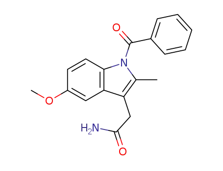 Molecular Structure of 1568-30-5 (1H-Indole-3-acetamide, 1-benzoyl-5-methoxy-2-methyl-)