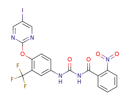 Molecular Structure of 102126-87-4 (N-({4-[(5-iodopyrimidin-2-yl)oxy]-3-(trifluoromethyl)phenyl}carbamoyl)-2-nitrobenzamide)