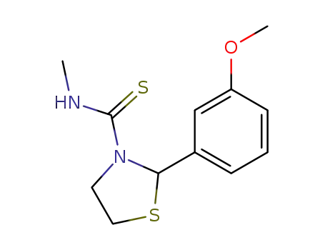Molecular Structure of 112562-30-8 (3-Thiazolidinecarbothioamide, 2-(3-methoxyphenyl)-N-methyl-)