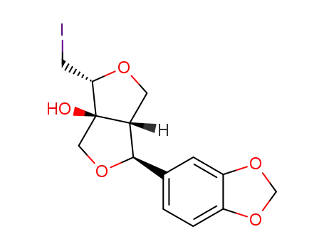 (1S,3aS,4R,6aR)-1-Benzo[1,3]dioxol-5-yl-4-iodomethyl-dihydro-furo[3,4-c]furan-3a-ol