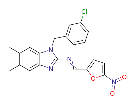 1H-Benzimidazol-2-amine,
1-[(3-chlorophenyl)methyl]-5,6-dimethyl-N-[(5-nitro-2-furanyl)methylene]-