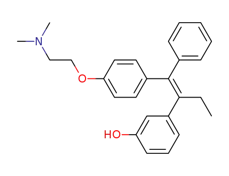 Molecular Structure of 82413-24-9 (Phenol,
3-[1-[[4-[2-(dimethylamino)ethoxy]phenyl]phenylmethylene]propyl]-, (Z)-)