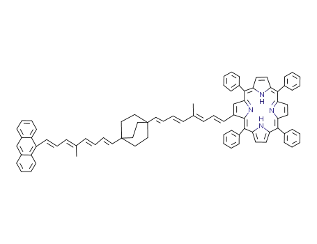 (E)-1-<8-(9-Anthryl)-5-methyl-1,3,5,7-octatetraen-1-yl>-4-<5-methyl-8-<2-(5,10,15,20-tetraphenyl-21H,23H-porphyrinyl)>-1,3,5,7-octatetraen-1-yl>bicyclo<2.2.2>octan