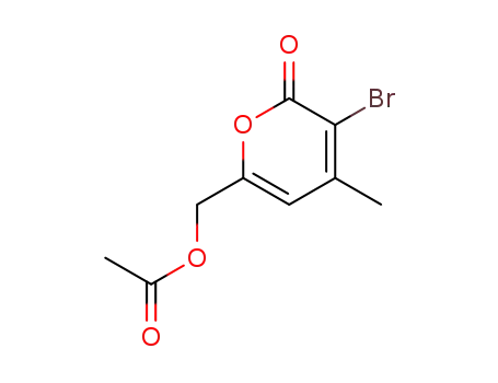 Molecular Structure of 143739-26-8 (2H-Pyran-2-one, 6-[(acetyloxy)methyl]-3-bromo-4-methyl-)