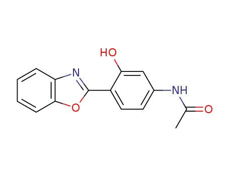 Molecular Structure of 88877-63-8 (Acetamide, N-[4-(2-benzoxazolyl)-3-hydroxyphenyl]-)