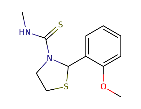Molecular Structure of 112562-29-5 (3-Thiazolidinecarbothioamide, 2-(2-methoxyphenyl)-N-methyl-)