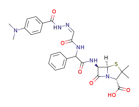 (2S,5R,6R)-6-(2-{2-[(4-Dimethylamino-benzoyl)-hydrazono]-acetylamino}-2-phenyl-acetylamino)-3,3-dimethyl-7-oxo-4-thia-1-aza-bicyclo[3.2.0]heptane-2-carboxylic acid