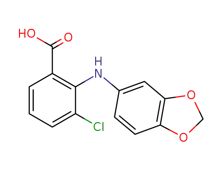 Molecular Structure of 141991-16-4 (Benzoic acid, 2-(1,3-benzodioxol-5-ylamino)-3-chloro-)