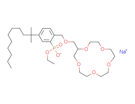 Phosphonic acid,
[5-(1,1-dimethyldecyl)-2-[(1,4,7,10,13-pentaoxacyclopentadec-2-ylmeth
oxy)methyl]phenyl]-, monoethyl ester, sodium salt