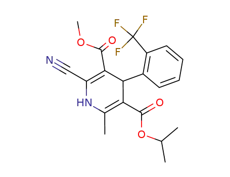 3,5-Pyridinedicarboxylic acid,
2-cyano-1,4-dihydro-6-methyl-4-[2-(trifluoromethyl)phenyl]-, 3-methyl
5-(1-methylethyl) ester